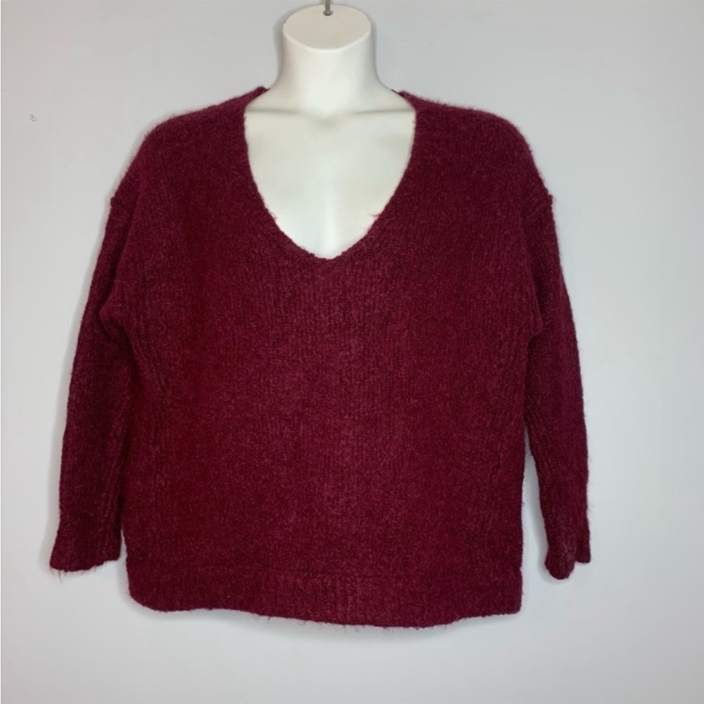 Free People Oversized Sweater Alpaca
Blend Red Deep V-neck